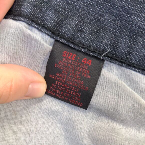 Red Ape Men's Straight Jeans Size 44 Black 5-Pocket Embroidered Logo Dark Wash - Picture 13 of 15